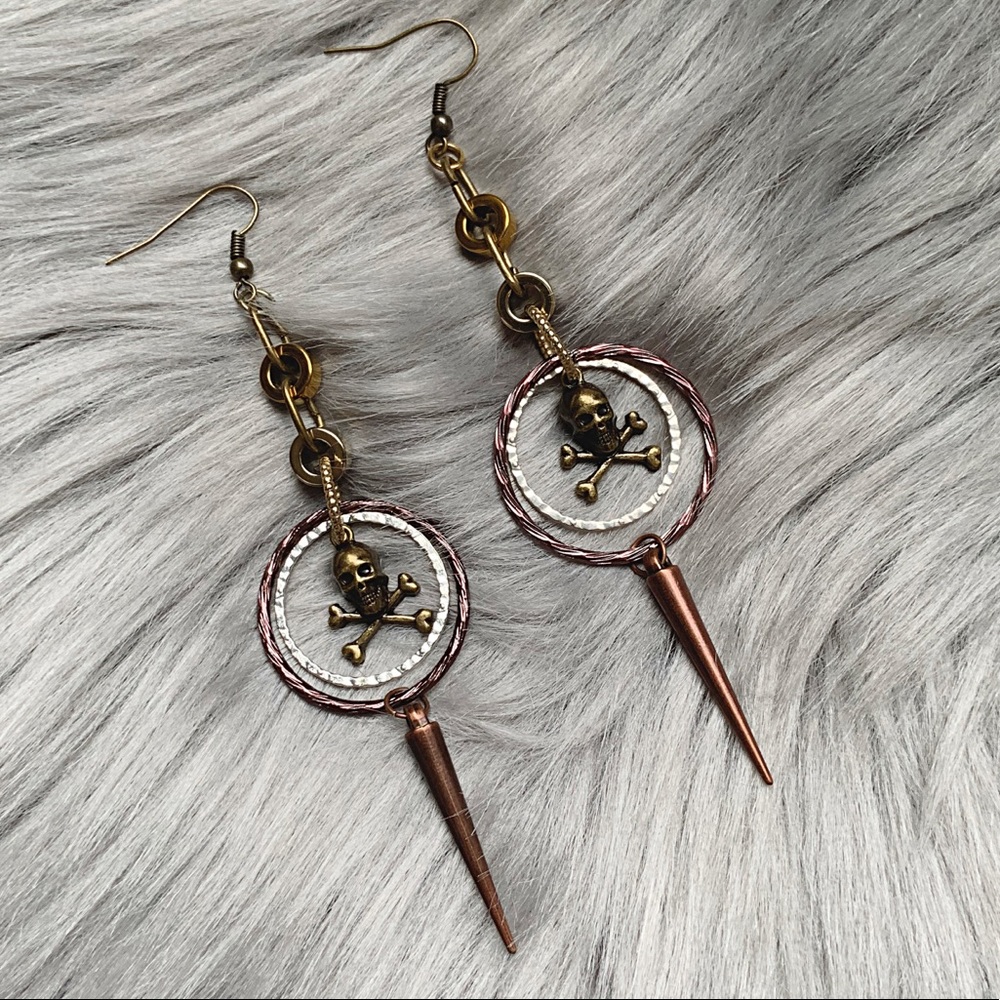 Pirate Skull Earrings Handmade Jewelry